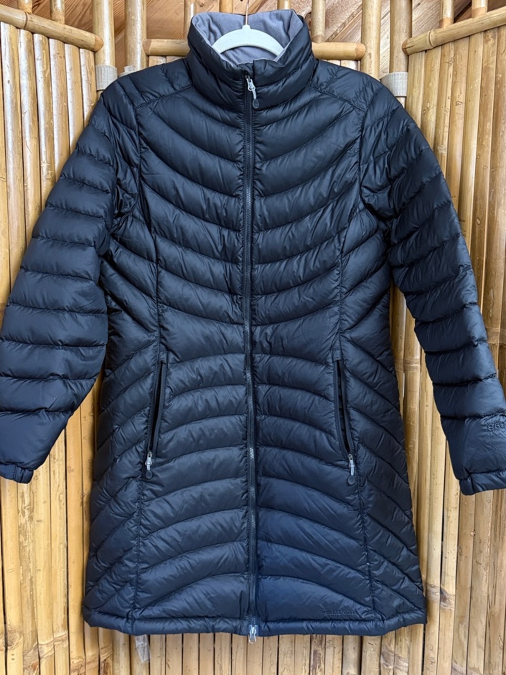 L.L. Bean Black Long Quilted Packable Puffer Coat.   Size S Reg